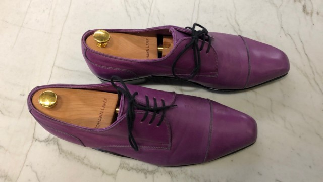 Chronique : Ma passion : des chaussures violettes - une fabrication spéciale pour une apparition dans "Wetten, dass...".